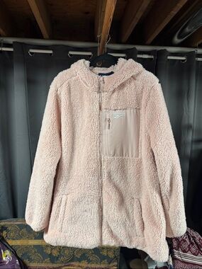 Reebok Light Pink Sherpa Full-Zip Hoodie